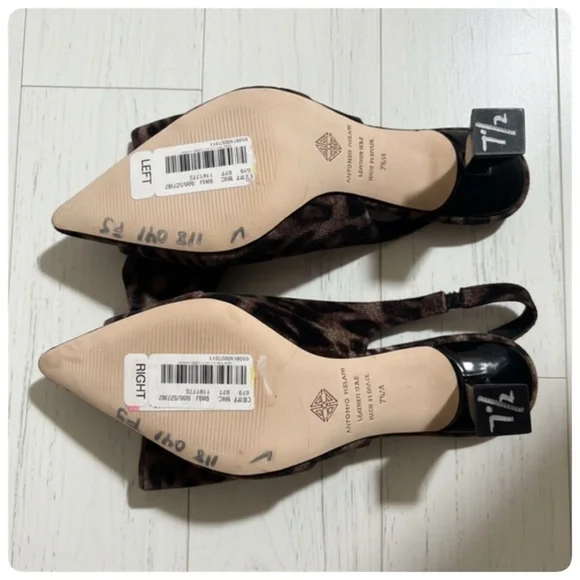 ANTONIO MELANI LENORE VELVET LEOPARD BOW SLINGBACK PUMPS SIZE 7 1/2 - Picture 16 of 16